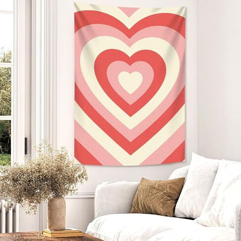 oyanx1 نسيج القلب الأحمر نسيج طويل عمودي الجدار شنقا الحب جرلي الوردي Y2K لطيف 2000s شخصية صغيرة جمالية المرأة غرفة نوم نافذة خلفية Prerry الفصول الدراسية غرفة المدرسة ديكور الفن المخصص 28x40 بوصة in Kuwait