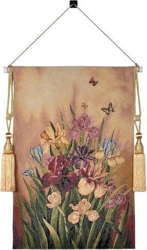 AureoMadis Vintage Woven Tapestry Wall Hanging - Victorian Style Floral Bouquet Jacquard Art, Classic Still Life Flower Basket Decor for Living Room, 36.5 x 28 Inch in Saudi Arabia
