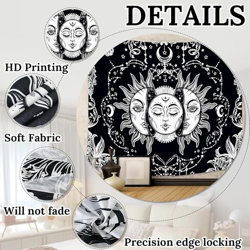 Abstract Mandala Tapestry Wall Hanging for Bedroom Living Room Bohemian Decor in Saudi Arabia