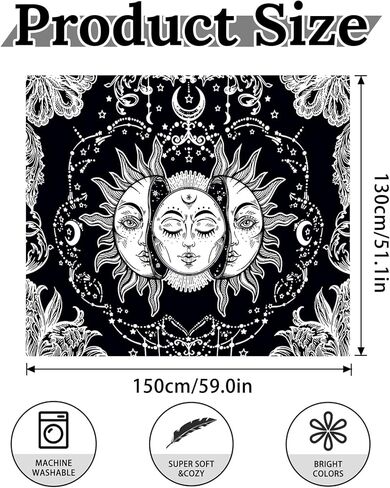Abstract Mandala Tapestry Wall Hanging for Bedroom Living Room Bohemian Decor in Saudi Arabia