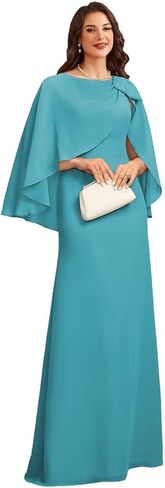 قطعتين من فستان شيفون أم الطيور مع كيب 2026 A Line فساتين سهرة رسمية طويلة أنيقة in Kuwait