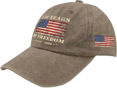 Vintage 250 Years of Freedom Hat 1776–2026, USA Flag Patriotic Distressed Dad Hat Adjustable Baseball Cap for Men Women in Saudi Arabia