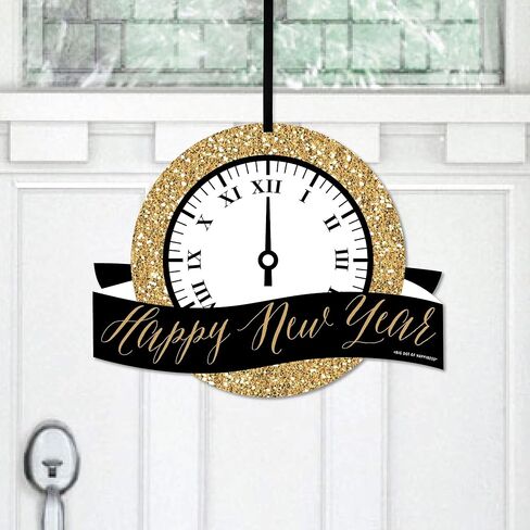 Big Dot of Happiness Rose Gold Happy New Year - Hanging Porch New Years Eve Party Outdoor Decorations - Front Door Decor - 1 Piece Sign in Saudi Arabia