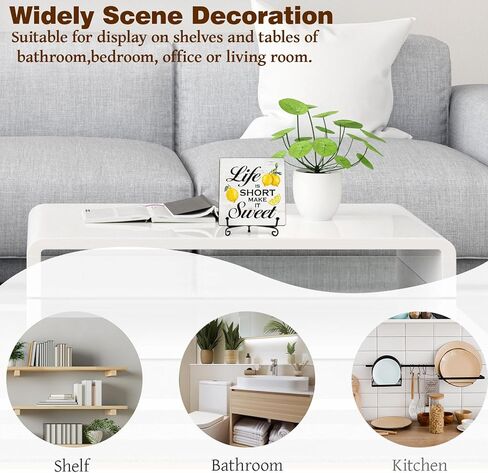 Kqfdr Lemon Kitchen Decor - Lemon Decorations for Kitchen - Rustic Farmhouse Wooden Sign with Stand for Home Office Table Shelf -A01 in Saudi Arabia