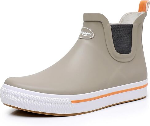 RAINANGEL Rain Boots for Men, Ankle Rain Shoes Anti-Slipping with Comfortable Lightweight Nature Rubber and Outdoor Work Shoes,Waterproof Fishing Deck Boots in Saudi Arabia