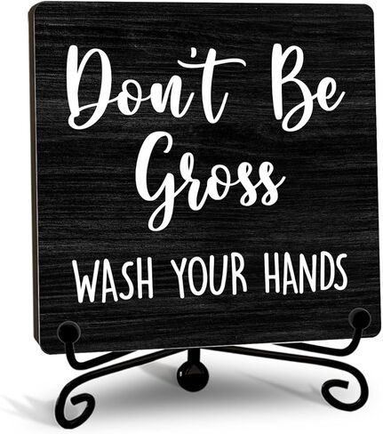 ديكور مطبخ ليمون من Kqfdr - ديكورات ليمون للمطبخ - لافتة خشبية لبيت المزرعة الريفي مع حامل لرف طاولة المكتب المنزلي -A01 in Kuwait