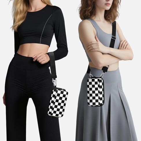محفظة YINHEXI Crossbody للنساء، حقيبة هاتف صغيرة مربعة، محفظة كتف للسفر من النايلون للنساء in Kuwait