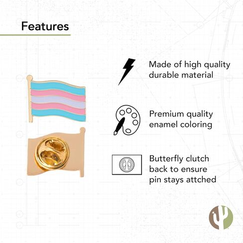 Desert Cactus Transgender Lapel Pin Enamel Made of Metal Souvenir Hat Men Women Patriotic (Waving Flag Lapel Pin) in Saudi Arabia