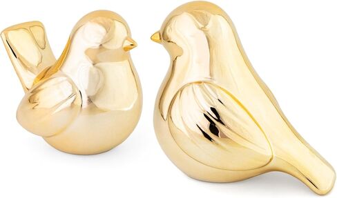 YINUOWEI Gold Birds Statues Home Decor, Modern Bird Figurines Decor, Birds Sculpture Animal Figurines for Living Room, Bedroom, Office Desktop, Book Shelf, Cabinets, Entryway in Saudi Arabia