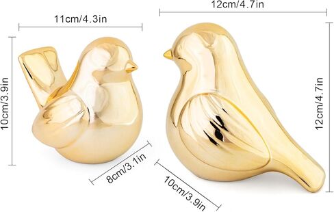 YINUOWEI Gold Birds Statues Home Decor, Modern Bird Figurines Decor, Birds Sculpture Animal Figurines for Living Room, Bedroom, Office Desktop, Book Shelf, Cabinets, Entryway in Saudi Arabia