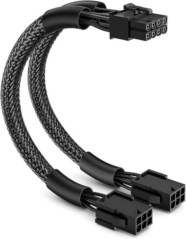 كابل محول الطاقة J & D PCIE ، مزدوج 6 دبوس أنثى إلى 8 دبوس من الذكور ، غلاف مضفر ، 9 بوصات ، موصل GPU لمصدر طاقة بطاقة الرسومات ، 1Pack in Saudi Arabia
