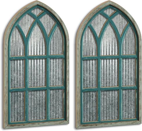 Putuo Decor Weathered White Gothic Arch Window Wall Decor, Rustic Cathedral Frame for Farmhouse Living Room Hallway in Saudi Arabia