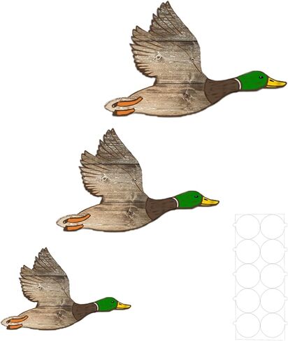 3Pcs Duck Hunting Wall Decor, Wooden Flying Ducks Decor Rustic Farmhouse Art Signs Natural Aesthetic for Bedroom Classroom Nursery Living Room Hanging Decorations in Saudi Arabia