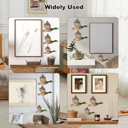 3Pcs Duck Hunting Wall Decor, Wooden Flying Ducks Decor Rustic Farmhouse Art Signs Natural Aesthetic for Bedroom Classroom Nursery Living Room Hanging Decorations in Saudi Arabia