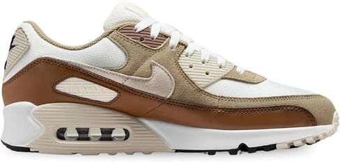 حذاء Nike Air Max 90 للرجال (DM0029-109، أبيض/كاكي/بني أوريووود فاتح/أسود) مقاس 9 in Saudi Arabia