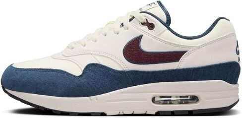 حذاء Nike Air Max 1 للرجال من حليب جوز الهند/كحلي أرموري/بني أوريوود فاتح/بورجوندي كراش مقاس 9 in Saudi Arabia