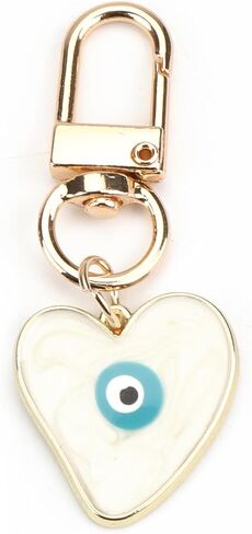 MUCOOS Heart Evil Eye Keychain,Evil Eye Bag Charm for Good Luck Protection, Heart-Shaped Keychain Gift for Women in Saudi Arabia
