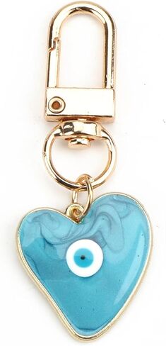 MUCOOS Heart Evil Eye Keychain,Evil Eye Bag Charm for Good Luck Protection, Heart-Shaped Keychain Gift for Women in Saudi Arabia