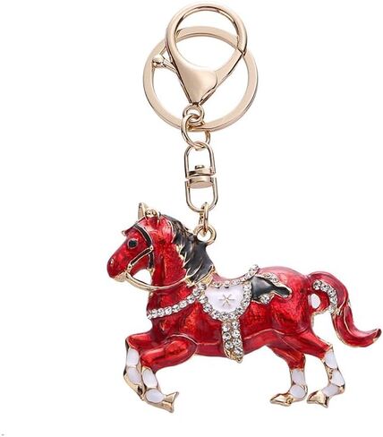 1PCS Rhinestone Horse Keychain Fashion Charm for Purse Handbags Bag Accessories Car Key Pendant in Saudi Arabia