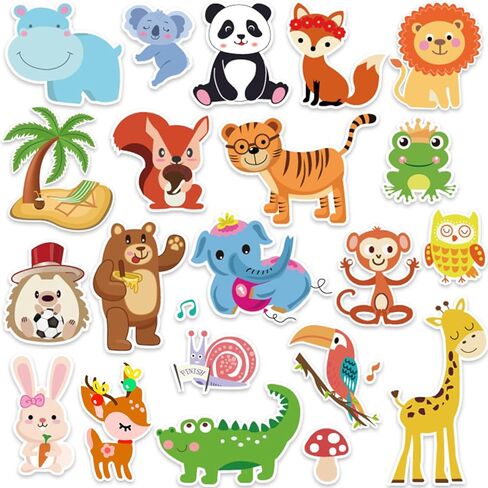 Window Clings Stickers for Kids Window Gel Clings Decals Thick Gel Clings Toddlers and Adults Classroom Home Nursery Airplane Birthday Party Supplies (Jungle Animals+Dinosaur) in Saudi Arabia