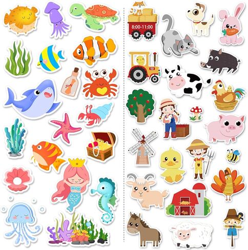 Window Clings Stickers for Kids Window Gel Clings Decals Thick Gel Clings Toddlers and Adults Classroom Home Nursery Airplane Birthday Party Supplies (Jungle Animals+Dinosaur) in Saudi Arabia
