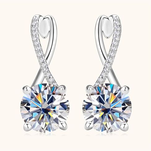 14K Gold Over S925 Sterling Silver 2ct D-color VVS1 Diamond Hoop Earrings for Women,Ideal Present for Special Occasions in Saudi Arabia