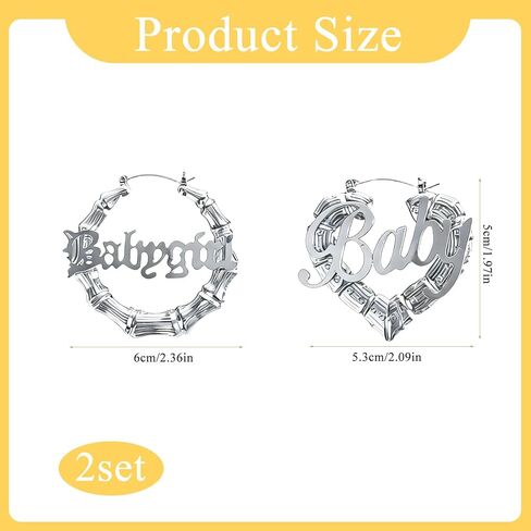 Silver Plated Bamboo Hoop Earrings, Large Round Heart-Shaped Design, Retro 80s/90s Ghetto Door Knocker Style, Bold Hip Hop Statement Jewelry for Women in Saudi Arabia