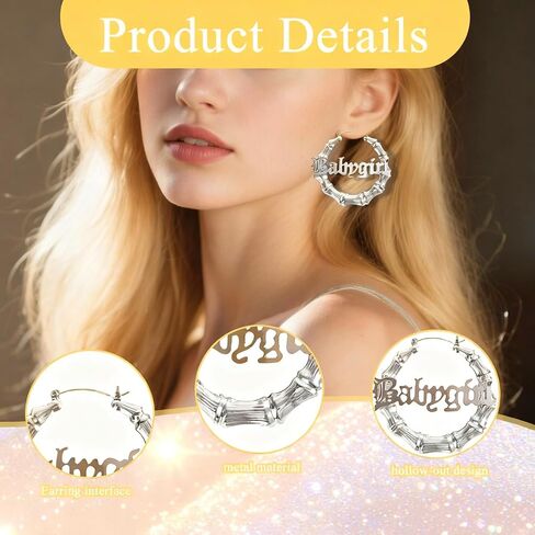 Silver Plated Bamboo Hoop Earrings, Large Round Heart-Shaped Design, Retro 80s/90s Ghetto Door Knocker Style, Bold Hip Hop Statement Jewelry for Women in Saudi Arabia