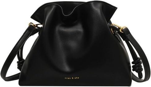 Women's Cloud Drawstring Bucket Bag, Fashionable Minimalist Handbags Versatile PU Leather Crossbody Shoulder Hobo Purse in Saudi Arabia