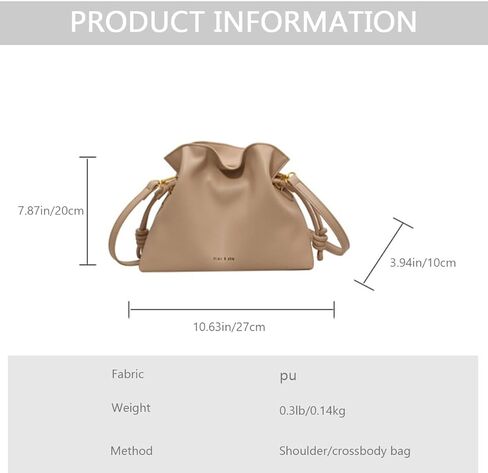 Women's Cloud Drawstring Bucket Bag, Fashionable Minimalist Handbags Versatile PU Leather Crossbody Shoulder Hobo Purse in Saudi Arabia