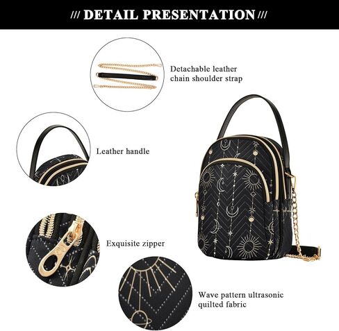 Crossbody Bags Crossbody Purse Chest Bag Sun Moon Stars Witch for Women Trendy in Saudi Arabia