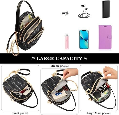 Crossbody Bags Crossbody Purse Chest Bag Sun Moon Stars Witch for Women Trendy in Saudi Arabia