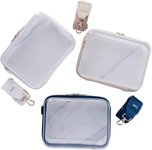 M + L Clear Stadium Clutch, PVC Transparent Purse, 8x6x3 inches, Event Approved Crossbody Bag in Saudi Arabia