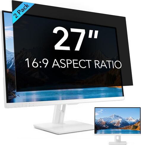 32 Inch Computer Privacy Screen for 16:9 Aspect Ratio Widescreen Monitor, Anti Glare Blue Light Eye Protection Curved Computer Monitor Privacy Filter, Anti-Scratch Removable 32in Protector Film in Saudi Arabia