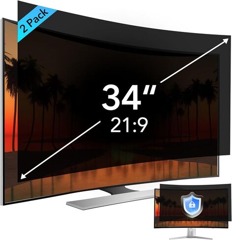 32 Inch Computer Privacy Screen for 16:9 Aspect Ratio Widescreen Monitor, Anti Glare Blue Light Eye Protection Curved Computer Monitor Privacy Filter, Anti-Scratch Removable 32in Protector Film in Saudi Arabia