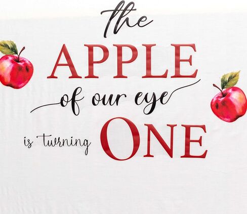 GIOGUK The Apple of Our Eye is Turning One Decal - First Birthday Party Decoration Supplies Wall Stickers, Apple Themed Baby Shower Milestone Wall Decal, Apple Sign Balloon Arch Decoration Stickers in Saudi Arabia