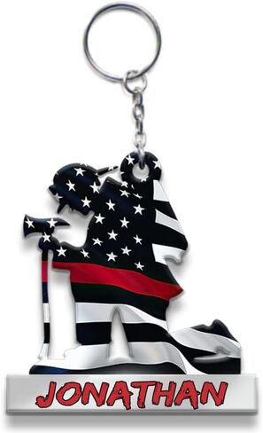 NAZENTI Custom Firefighter Keychain, Personalized Firefighter Gifts For Men, Fireman Keychain, Custom Personalized Keychain in Saudi Arabia