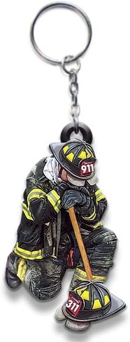 NAZENTI Custom Firefighter Keychain, Personalized Firefighter Gifts For Men, Fireman Keychain, Custom Personalized Keychain in Saudi Arabia