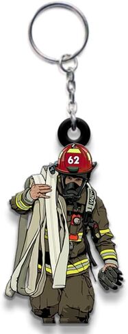 NAZENTI Custom Firefighter Keychain, Personalized Firefighter Gifts For Men, Fireman Keychain, Custom Personalized Keychain in Saudi Arabia