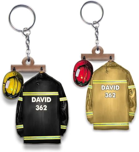 NAZENTI Custom Firefighter Keychain, Personalized Firefighter Gifts For Men, Fireman Keychain, Custom Personalized Keychain in Saudi Arabia