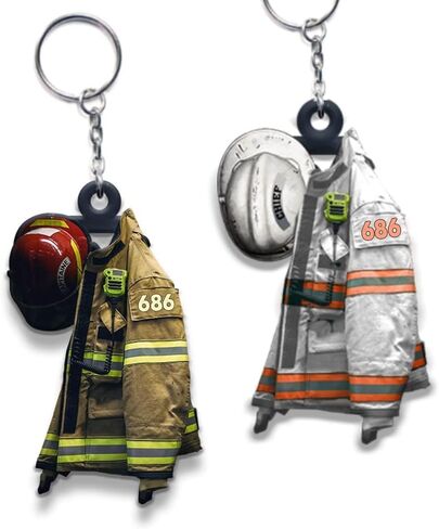 NAZENTI Custom Firefighter Keychain, Personalized Firefighter Gifts For Men, Fireman Keychain, Custom Personalized Keychain in Saudi Arabia