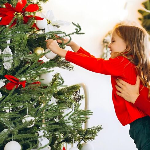 5Pcs Artificial Pine Needles Christmas Branch Green Fake Pines Stems DIY Garland Home Party Flowers Decoration Xmas New Year Gifts (35cm) in Saudi Arabia
