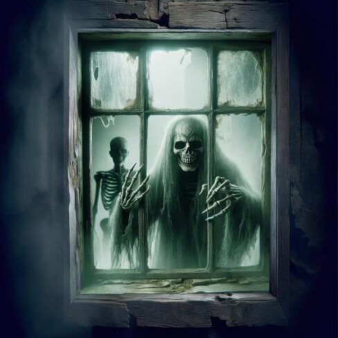 Grim Reaper Halloween Window Cover, 31 x 47 Inch Horror Themed Curtain, Halloween Photo Backdrop Tapestry for Festival Home, Indoor/Outdoor Decor, Garden, and Party Supplies in Saudi Arabia