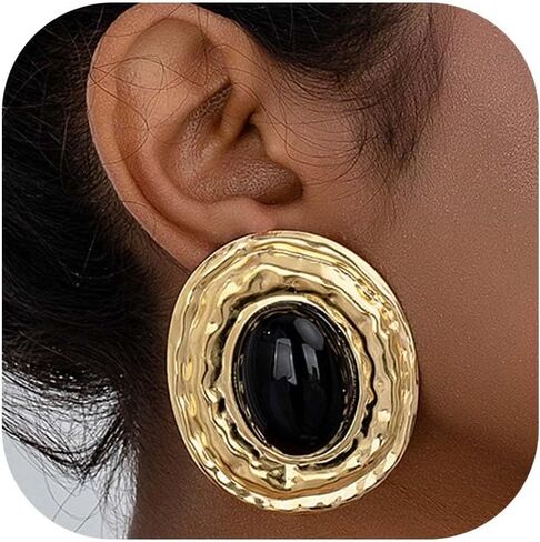 Gold Western Earrings Large Gold Turquoise Earrings Natural Stone Dangly Statement Jewelry Vintage Jewelry for Women in Saudi Arabia