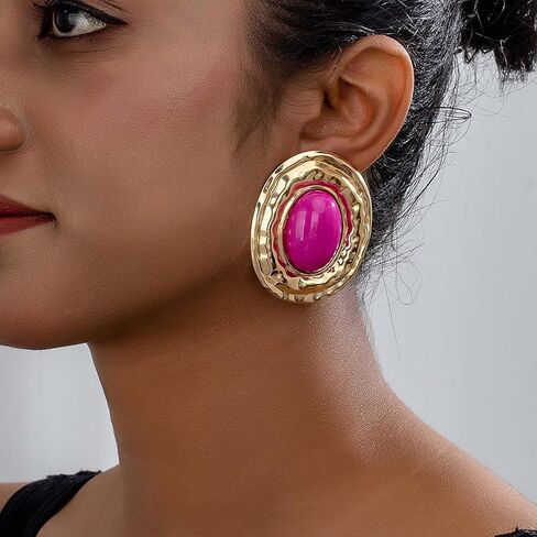 Gold Western Earrings Large Gold Turquoise Earrings Natural Stone Dangly Statement Jewelry Vintage Jewelry for Women in Saudi Arabia