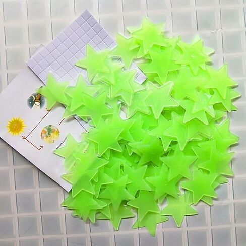 Glow in The Dark Stars Stickers for Ceiling Adhesive 3D Glowing Stars for Bedroom Luminous Stickers Create a Realistic Starry Sky Room Decor Wall Stickers in Saudi Arabia