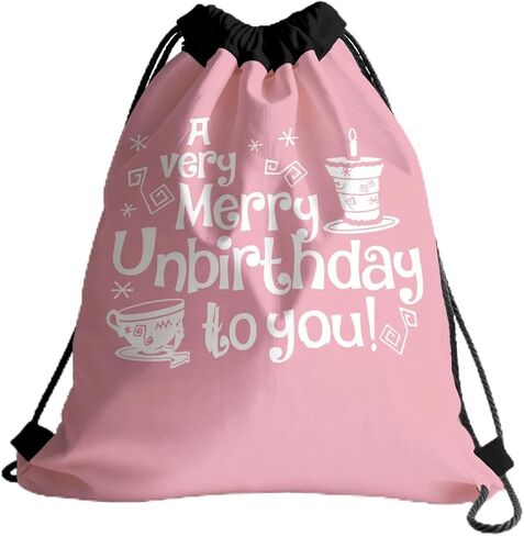 GXJGWSQ Drawstring Bag for Women Men, Movie Inspired Bag - A Very Merry Unbirthday To You, Lightweight Drawstring Sports Backpack, Practical Bags for Sports, Travel, Daily, Birthday Gift 177 in Saudi Arabia