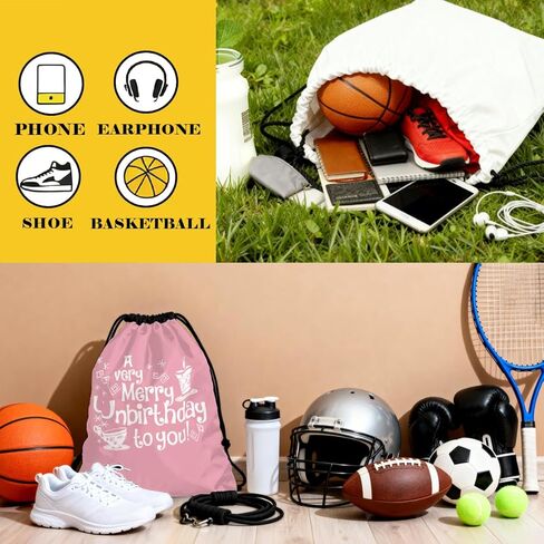 GXJGWSQ Drawstring Bag for Women Men, Movie Inspired Bag - A Very Merry Unbirthday To You, Lightweight Drawstring Sports Backpack, Practical Bags for Sports, Travel, Daily, Birthday Gift 177 in Saudi Arabia