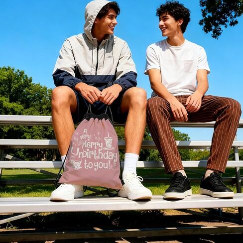 GXJGWSQ Drawstring Bag for Women Men, Movie Inspired Bag - A Very Merry Unbirthday To You, Lightweight Drawstring Sports Backpack, Practical Bags for Sports, Travel, Daily, Birthday Gift 177 in Saudi Arabia