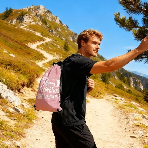 GXJGWSQ Drawstring Bag for Women Men, Movie Inspired Bag - A Very Merry Unbirthday To You, Lightweight Drawstring Sports Backpack, Practical Bags for Sports, Travel, Daily, Birthday Gift 177 in Saudi Arabia